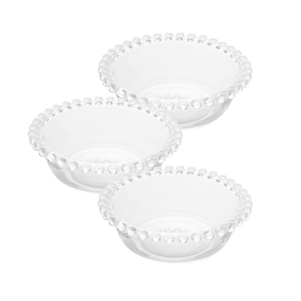 Conjunto 3 Bowls de Cristal Pearl 14cm x 4,5cm - Wolff