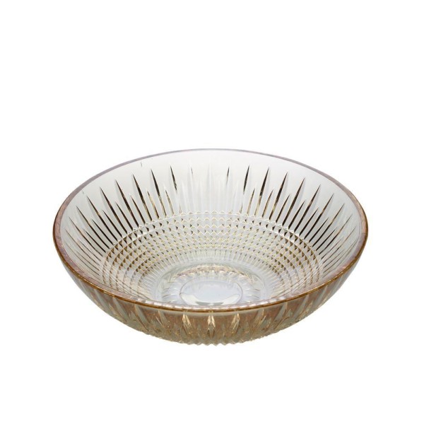 Encontraproduto.com.br - Centro de mesa decorativo em cristal Wolff Queen 30x10cm âmbar
