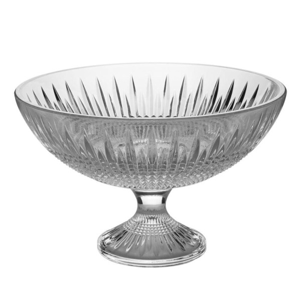 Centro de Mesa de Cristal com Pé Queen 30cm x 19cm - Wolff