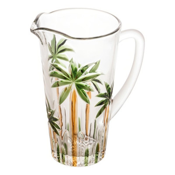 Jarra de Cristal - Coqueiros  1.2L Pintada a Mao