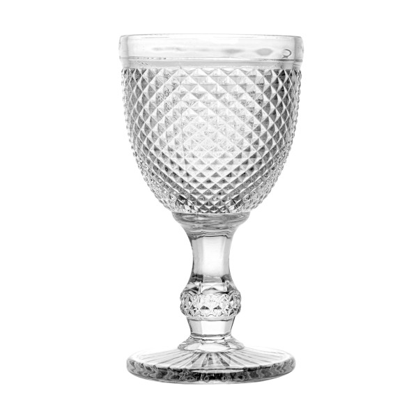 Encontraproduto.com.br - Conjunto 6 Taças de Água de Vidro com Fio Dourado Bico de jaca 300ml - Wolff
