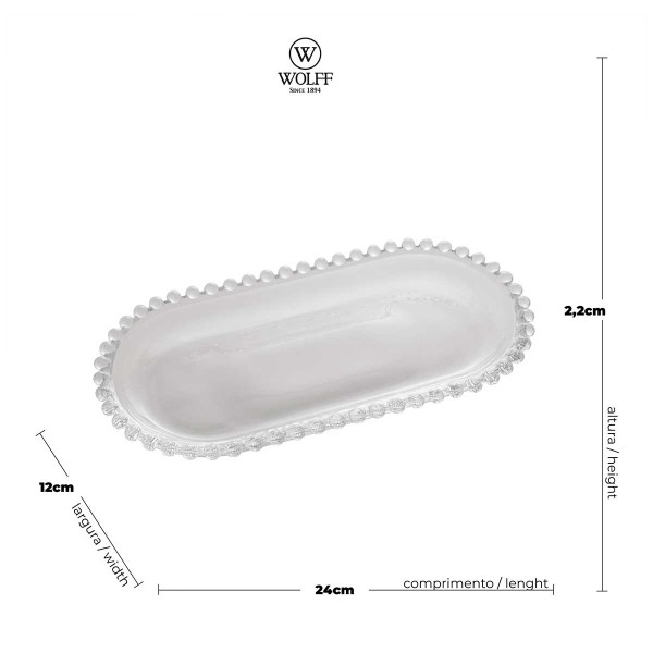 Encontraproduto.com.br - Travessa em Cristal de Chumbo Oval Pearl 24cm