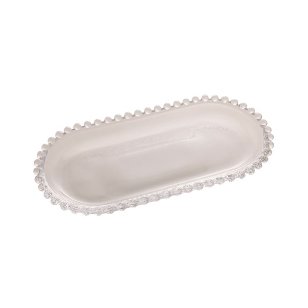 Encontraproduto.com.br - Travessa em Cristal de Chumbo Oval Pearl 24cm