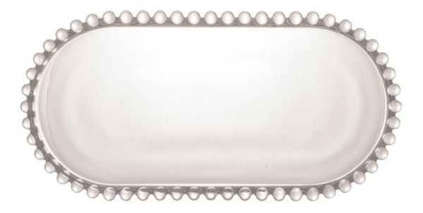 Encontraproduto.com.br - Travessa em Cristal de Chumbo Oval Pearl 24cm
