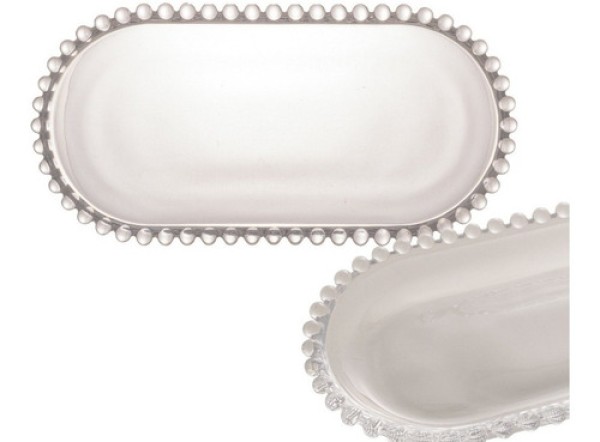 Encontraproduto.com.br - Travessa em Cristal de Chumbo Oval Pearl 24cm