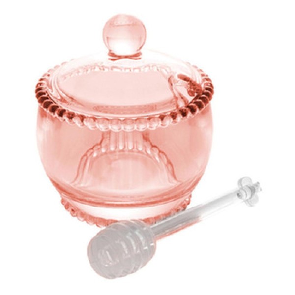 Meleira Cristal de Chumbo com Colher Pearl Âmbar 9,4cm