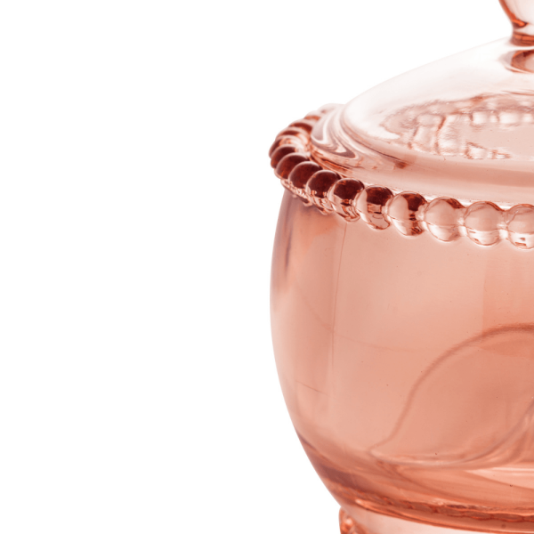 Encontraproduto.com.br - Açucareiro Cristal Chumbo com Colher Pearl Rosa 10cm