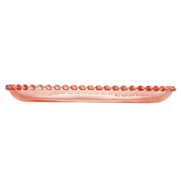 Encontraproduto.com.br - Travessa Pearl Oval Cristal De Chumbo Rosa 30x15x2cm - Wolff
