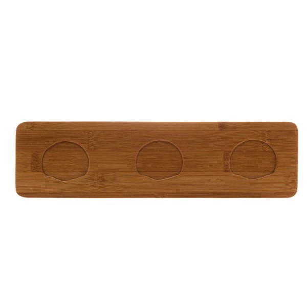 Encontraproduto.com.br - Conjunto Petisqueiras Wolff Porcelana com Bandeja Bambu Branco 32X9X5cm