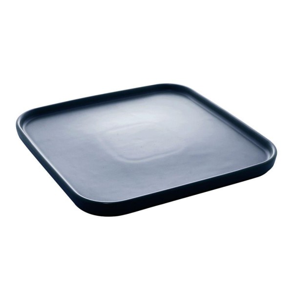 Encontraproduto.com.br - Cj 2 Travessas Porcelana Nórdica Azul Escuro Matt 25X25X2Cm