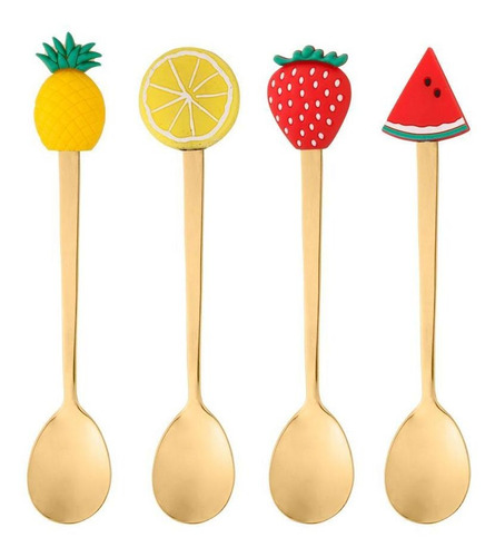 Jogo de Colher de Chá Fruit 4 Peças em Aço Inox Wolff