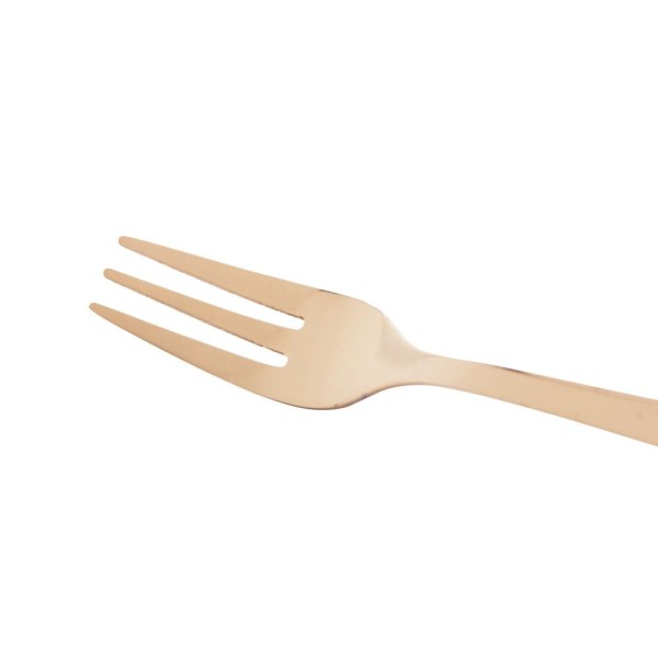 Encontraproduto.com.br - Conjunto 4 Garfos para Aperitivo de Aço Inox Dourado com Cabo de Cerâmica Branco - Wolff