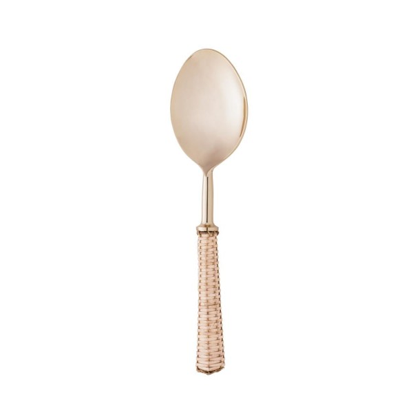 Colher para Servir Wolff Rattan Dourado de Aço Inox
