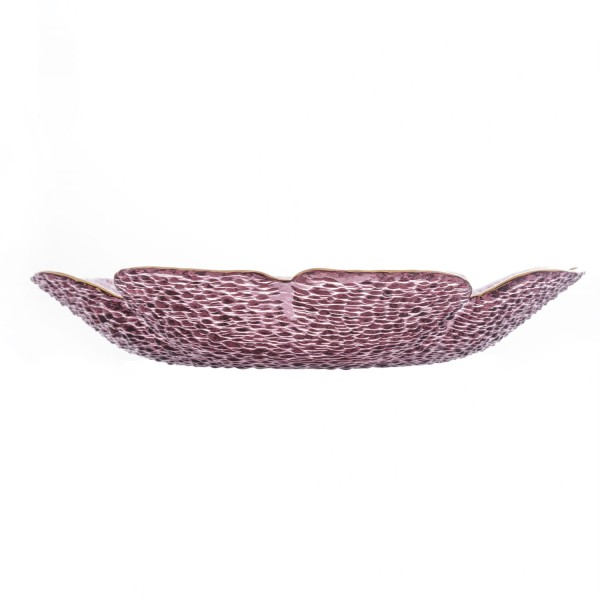 Encontraproduto.com.br - Bowl Rojemac De Cristal Martelado Com Borda Dourada Taj Flor Rosa 28968