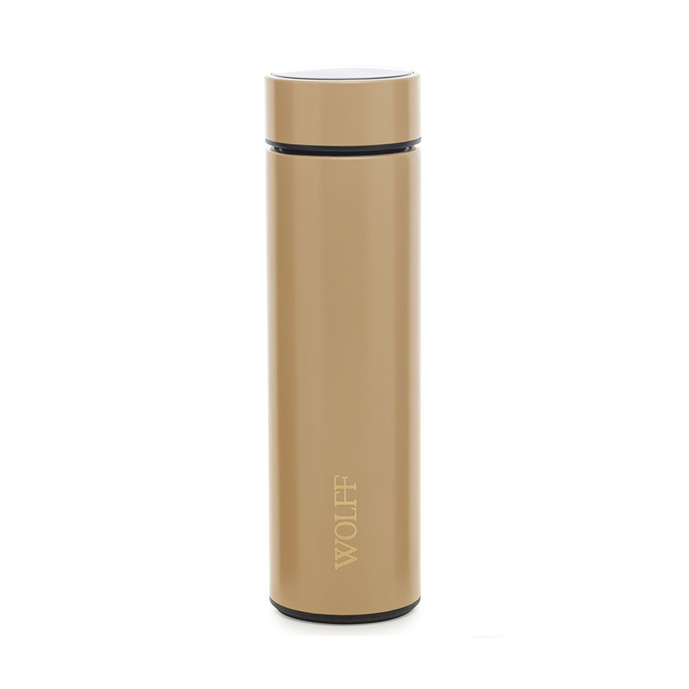 Encontraproduto.com.br - Garrafa Térmica Em Aço Inox Com Termômetro Led 500ml Nude