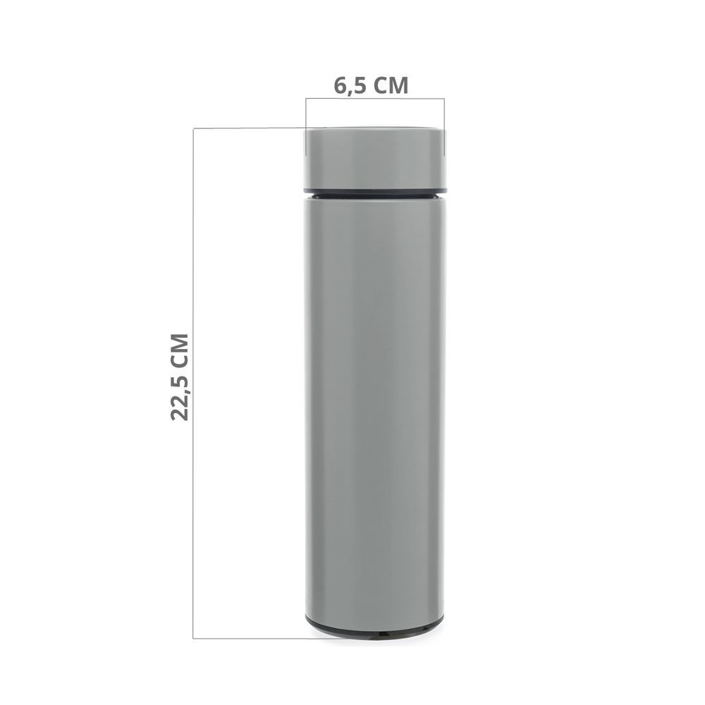 Encontraproduto.com.br - Garrafa Térmica Em Aço Inox Com Termômetro Led 500ml Nude