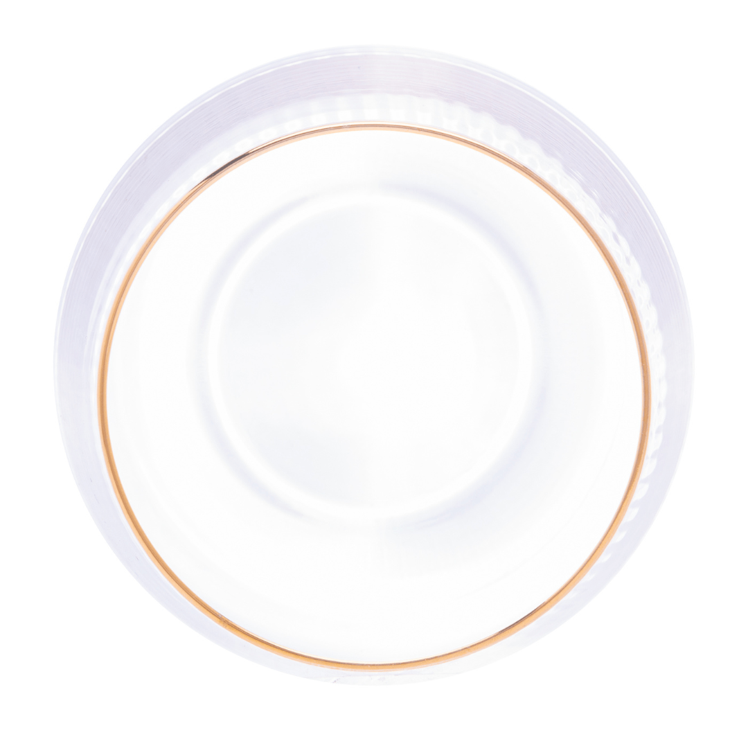 Encontraproduto.com.br - Jogo 2 Copos Baixos de Vidro com Borda Dourada 330ml