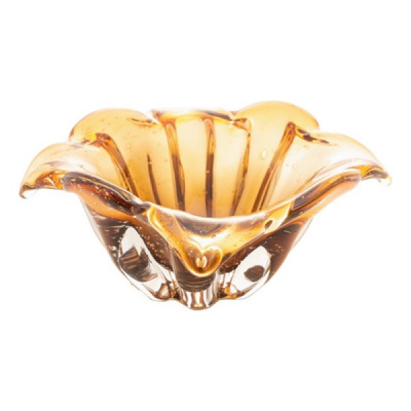 Encontraproduto.com.br - Centro de Mesa de Vidro Italy Âmbar 11,5cm x 7cm - Wolff