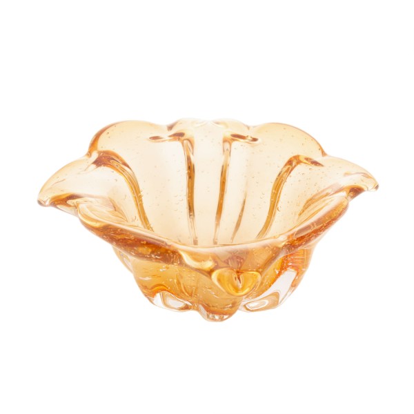 Encontraproduto.com.br - Centro de Mesa de Vidro Italy Âmbar 11,5cm x 7cm - Wolff