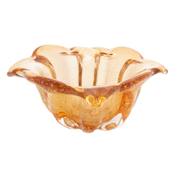 Encontraproduto.com.br - Centro de Mesa de Vidro Italy Âmbar 11,5cm x 7cm - Wolff