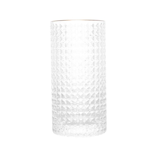 Encontraproduto.com.br - Conjunto 2 Copos Altos de Vidro com Borda Dourada Spike 400ml - Wolff