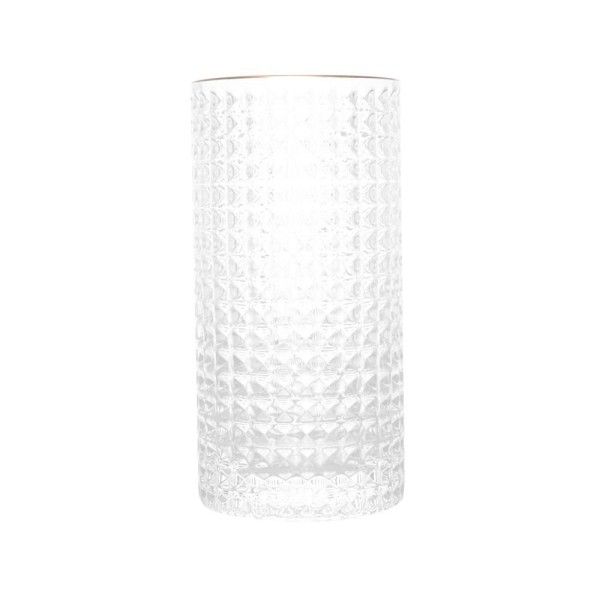 Encontraproduto.com.br - Conjunto 2 Copos Altos de Vidro com Borda Dourada Spike 400ml - Wolff