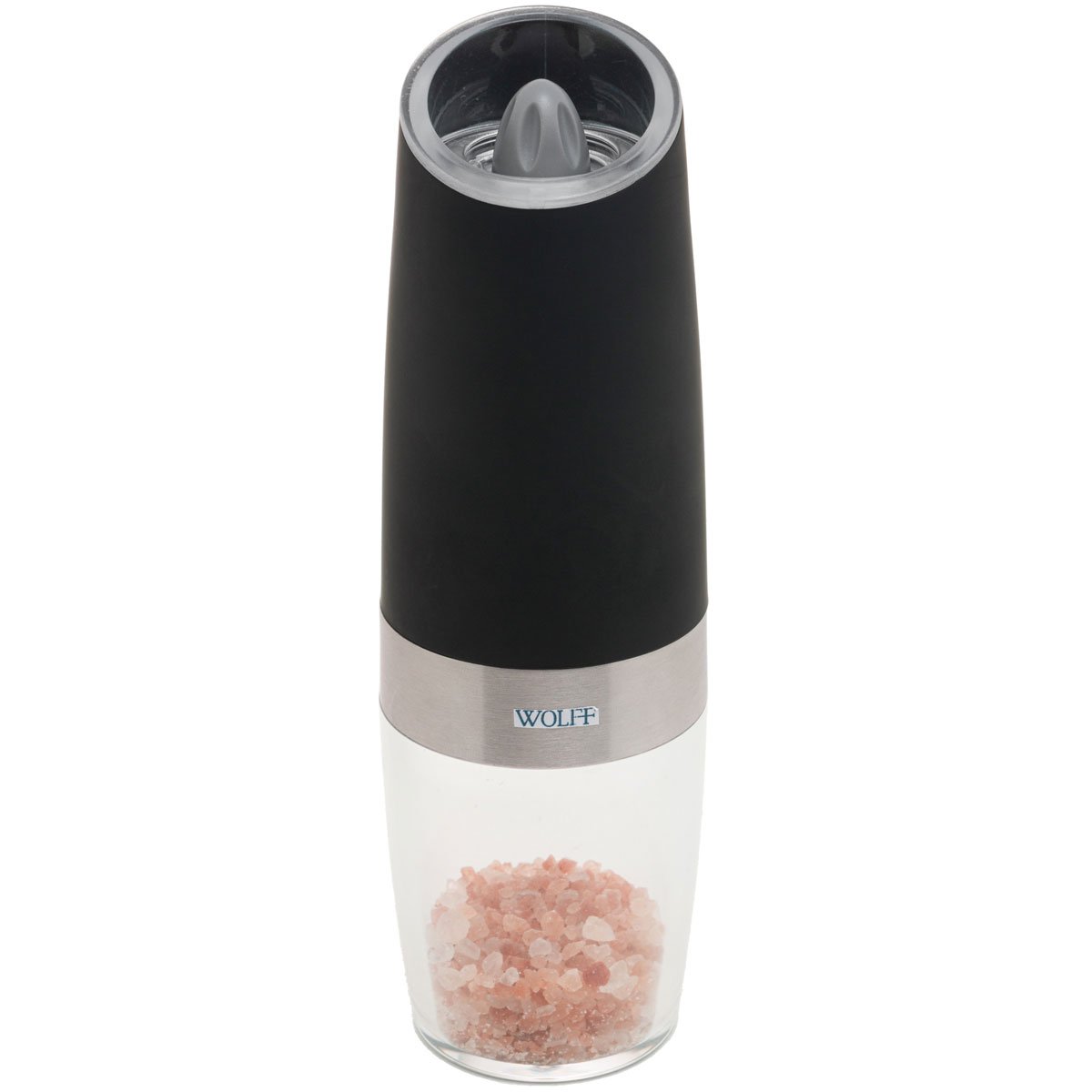 Encontraproduto.com.br - Moedor de Temperos Automatico Gravity em Aço Inox Preto 20cm