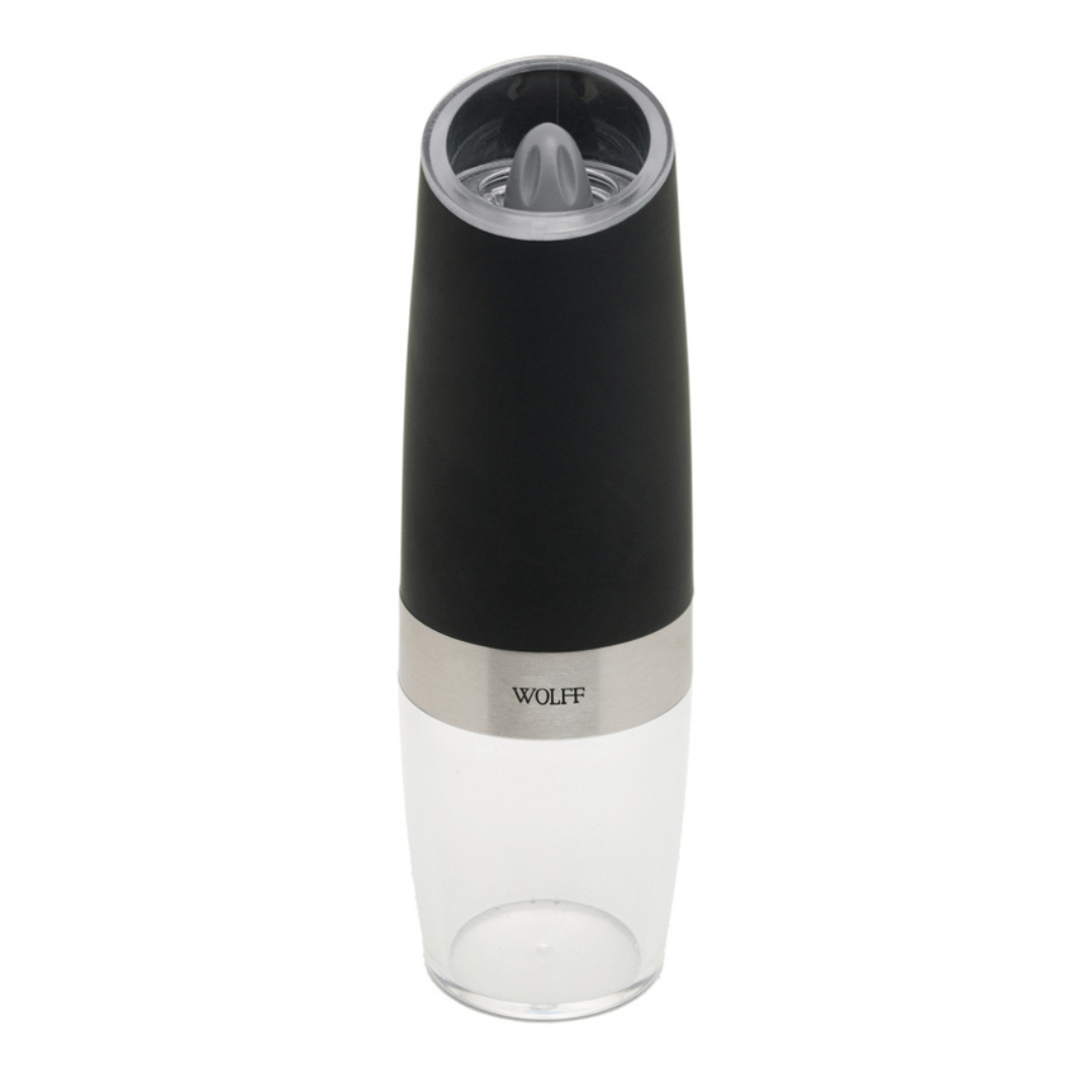 Encontraproduto.com.br - Moedor de Temperos Automatico Gravity em Aço Inox Preto 20cm