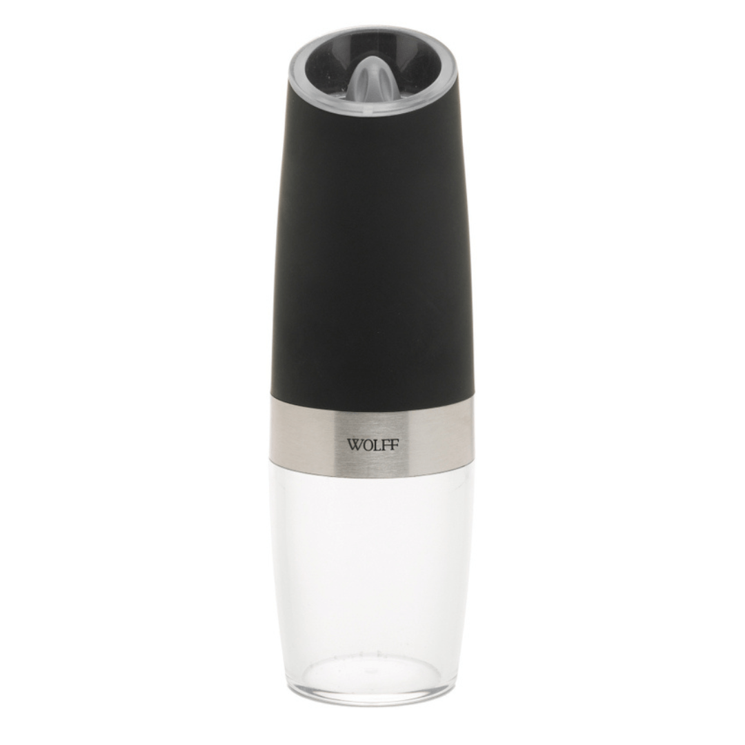 Encontraproduto.com.br - Moedor de Temperos Automatico Gravity em Aço Inox Preto 20cm