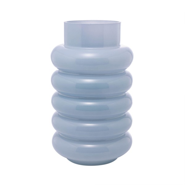 Encontraproduto.com.br - Vaso de Vidro Gomos Azul 15cm x 15cm x 25cm - Wolff