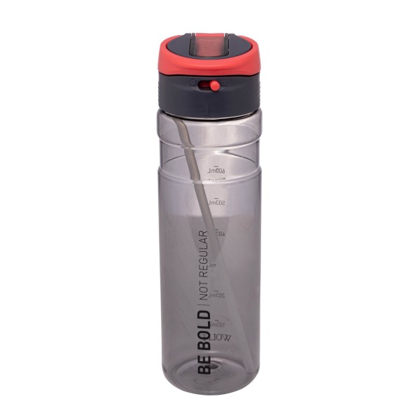 Encontraproduto.com.br - Garrafa Squeeze de Policarbonato Preta e Vermelha 830ml - Wolff