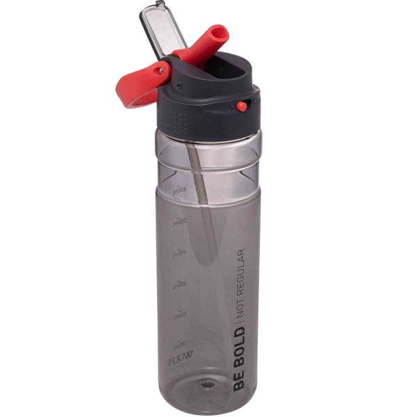 Encontraproduto.com.br - Garrafa Squeeze de Policarbonato Preta e Vermelha 830ml - Wolff