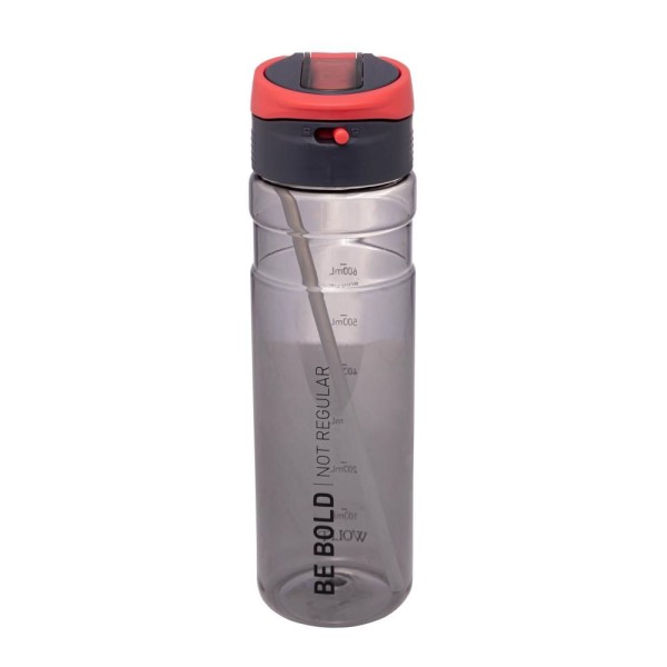 Encontraproduto.com.br - Garrafa Squeeze de Policarbonato Preta e Vermelha 830ml - Wolff