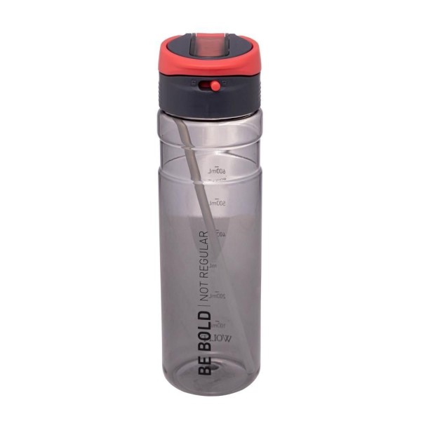 Encontraproduto.com.br - Garrafa Squeeze de Policarbonato Preta e Vermelha 830ml - Wolff