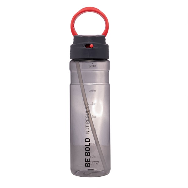 Encontraproduto.com.br - Garrafa Squeeze de Policarbonato Preta e Vermelha 830ml - Wolff