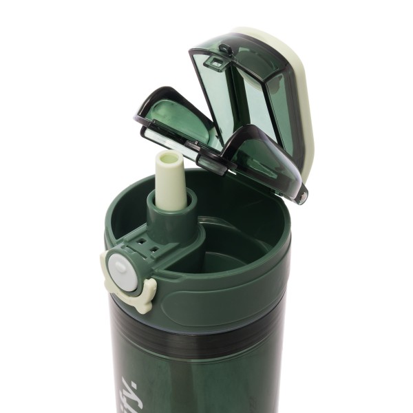 Encontraproduto.com.br - Garrafa Squeeze de Policarbonato com Porta Snack Verde 450ml - Wolff