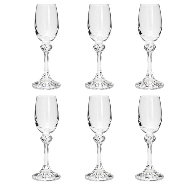 Jogo de taças para licor em cristal Bohemia Elisa 65ml 6 peças