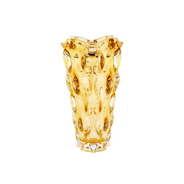 Encontraproduto.com.br - Vaso em cristal Bohemia Samba 16x30,5cm ambar