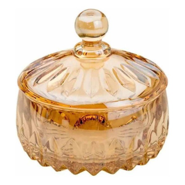 Potiche Bomboniere Louise em Cristal de Chumbo Âmbar 11cm