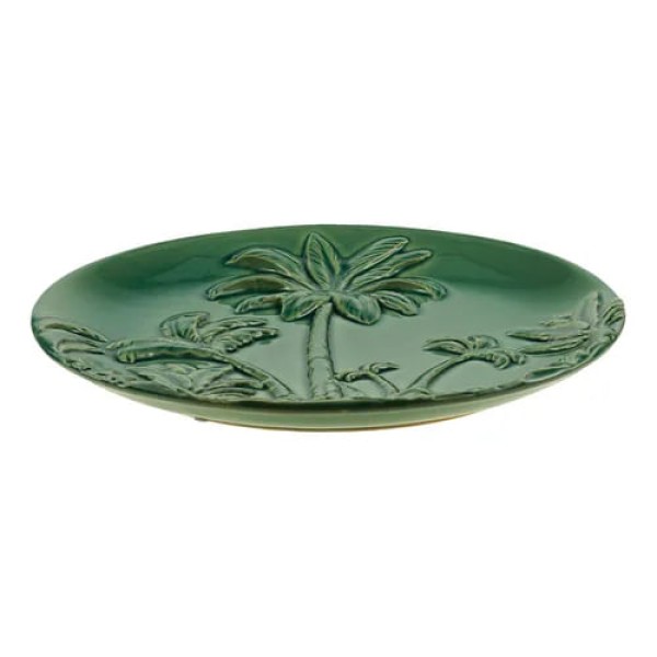 Encontraproduto.com.br - Centro de Mesa Decorativo Cerâmica Palmeira Verde 60751 Wolff