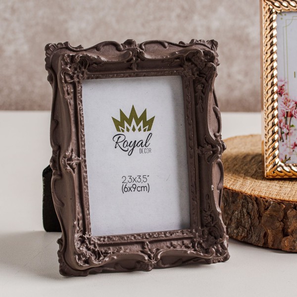 Encontraproduto.com.br - Marcador de Lugar de Resina Marrom 6cm x 9cm - Wolff