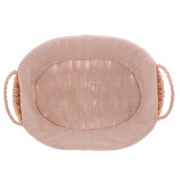 Encontraproduto.com.br - Cesta Oval com Alça em Papel com Forro em Tecido 30,5cm x 21cm x 12cm - Wolff