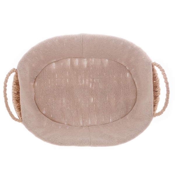 Encontraproduto.com.br - Cesta Oval com Alça em Papel com Forro em Tecido 30,5cm x 21cm x 12cm - Wolff
