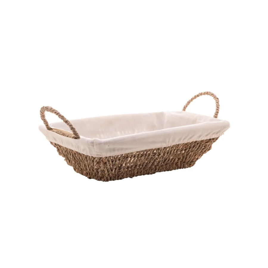 Encontraproduto.com.br - Cesta Retangulo Wolff Sisal com Forro Tecido e Alça 29X19X12,5cm 61593