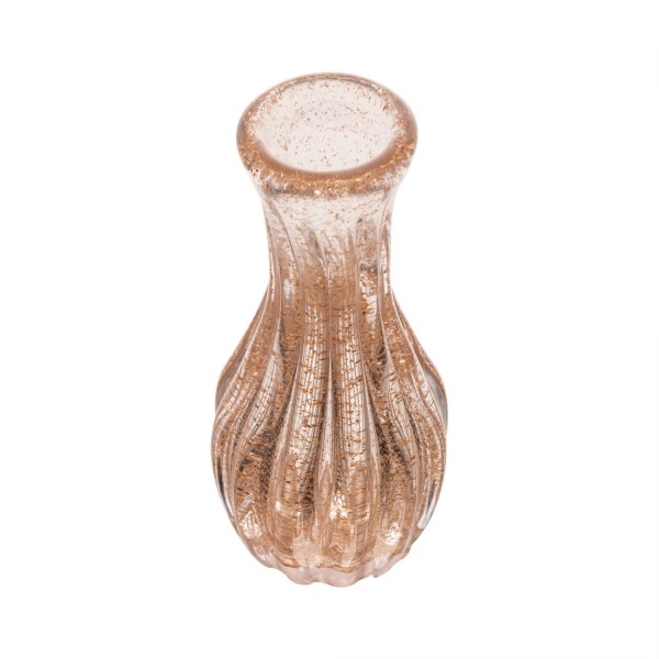 Encontraproduto.com.br - Vaso de Vidro Italy Dourado 8,5cm x 15cm - Wolff