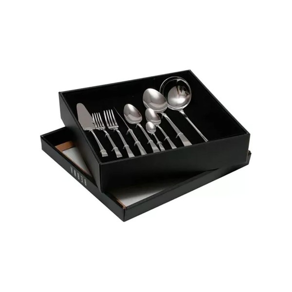 Encontraproduto.com.br - Faqueiro em aço inox com estojo Wolff Oxford 75 peças