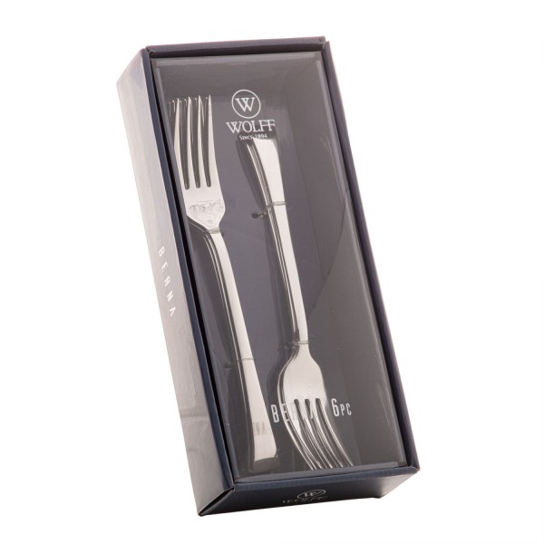 Encontraproduto.com.br - Conjunto de 6 Garfos de Sobremesa Wolff Berna de Aço Inox
