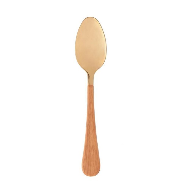 Encontraproduto.com.br - Jogo 6 Colheres para Mesa com Aço Inox com Cabo em Plástico Amadeirado