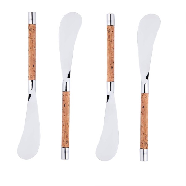 Encontraproduto.com.br - Conjunto 4 Espátulas de Aço Inox com Cabo de Cortiça - Wolff