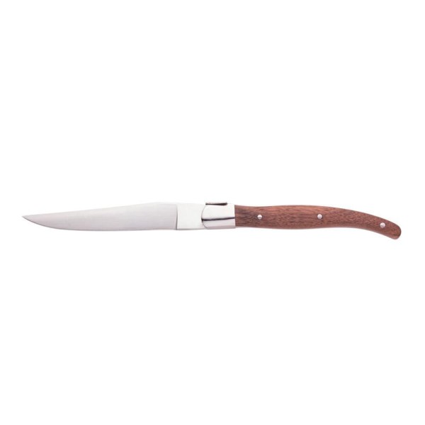 Encontraproduto.com.br - Conjunto de 4 Facas para Mesa com Cabo de Madeira e Aço Inox Laguiole By Wolff 22,5cm - Wolff